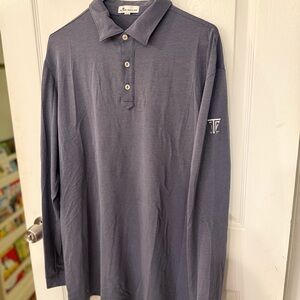 Peter Millar Men's Gray/Blue Polo Shirt